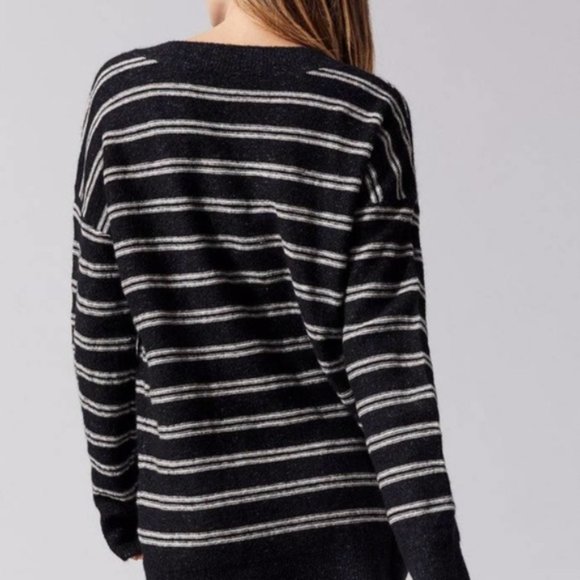 n:PHILANTHROPY black stripe dune wool sweater - Picture 4 of 9